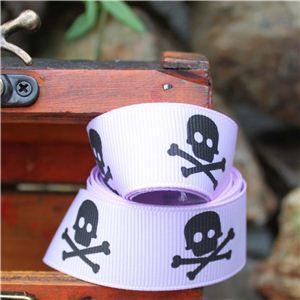 Pirate Ribbon - Skull & Cross Bones/Lilac